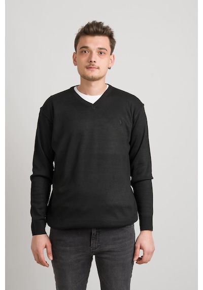 Regular Fit V Yaka Pamuklu Basic Erkek Triko Kazak 001