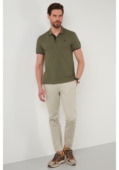 Buratti % 100 Pamuk Düğmeli Regular Fit Erkek Polo Yaka T Shirt 5902118 Haki