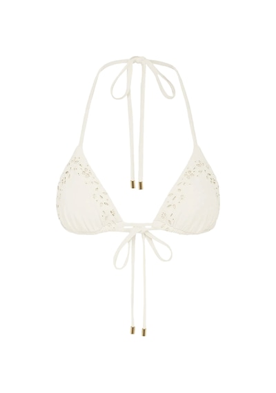 Peony - Peonyofficiall Dantel Işlemeli Üçgen Bikini Üstü Creme