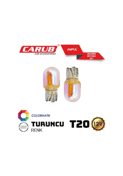 Ampul Diadem 12v T20 W30 Krom Turuncu 2 Li