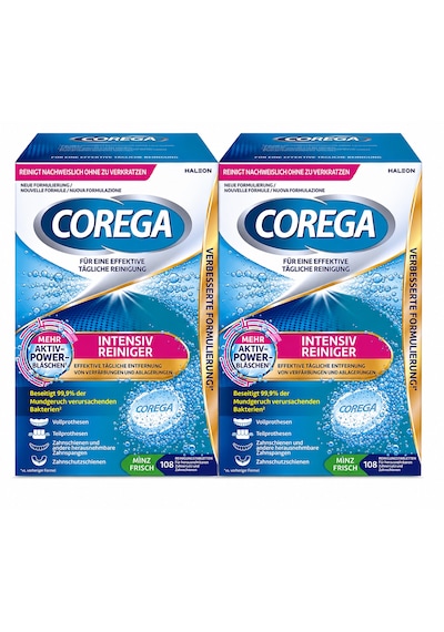 Corega Diş Protez Ağız Temizleme Tableti 108'li Nane Ferahlığı X2 Adet 216 Tablet