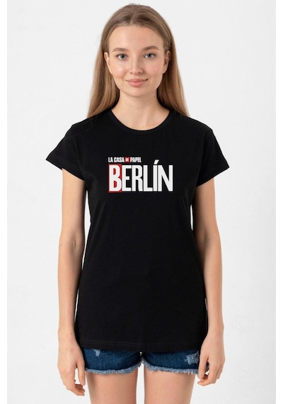 La Casa De Papel Berlin Siyah Kadın Tshirt SIYAH