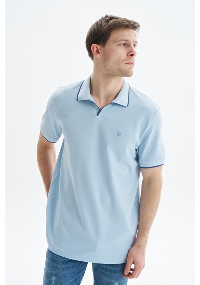 AR-MA Arma Erkek Regular Fit Basic % 100 Pamuk Pike Polo Yaka Tişört Y29374353802 Mavi