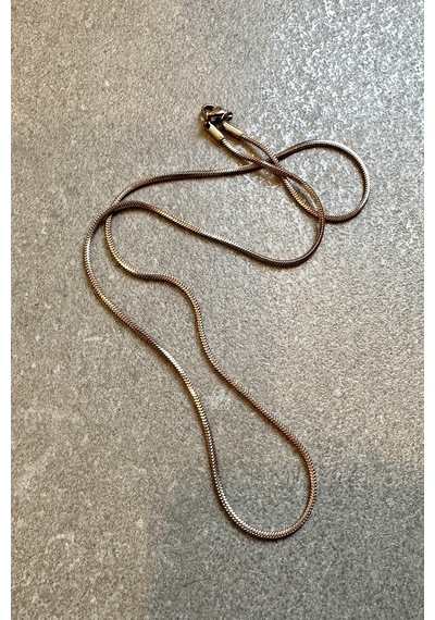 Kyoto Dizayn Snake Model Rose Gold Renk Şık Tasarım 316l Çelik 50cm Kolye Rose Gold