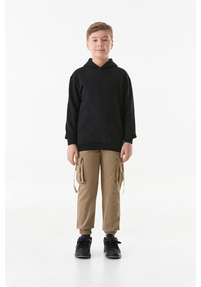 Fullamoda 3 İplik Kanguru Cepli Kapüşonlu Erkek Çocuk Sweatshirt 25kcck5258127380-siyah Siyah Fullamoda 3 İplik Kanguru Cepli Kapüşonlu Erkek Çocuk Sweatshirt 25kcck5258127380-siyah Siyah
