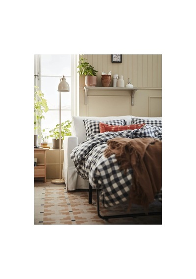 Ikea Ektandvınge Tek Kişilik Nevresim Takımı 150 X 200 Cm Siyah - Siyah Gri Siyah - Gri