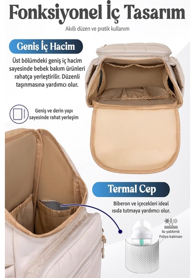 Prego Glory Bebek Bakım Çantası Bej 3070