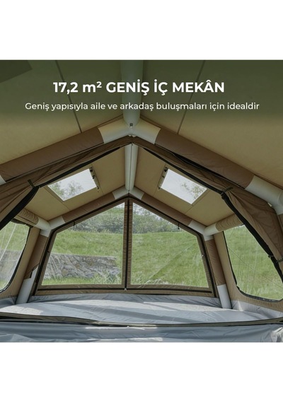 Tr 17 Kişilik 17.2 M² 4 Mevsim, Su Geçirmez 420d Oxford Kumaşlı Şişme Çadır 360 480 220cm Diğer