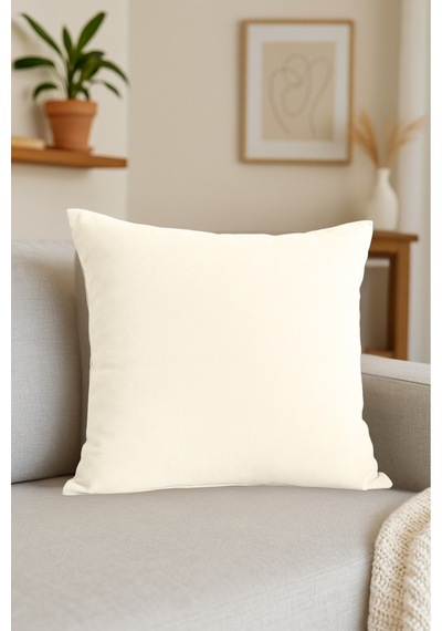 Luna Serisi Kadife Dokulu Kırlent Kılıfı 30 X 50 Cm - Krem