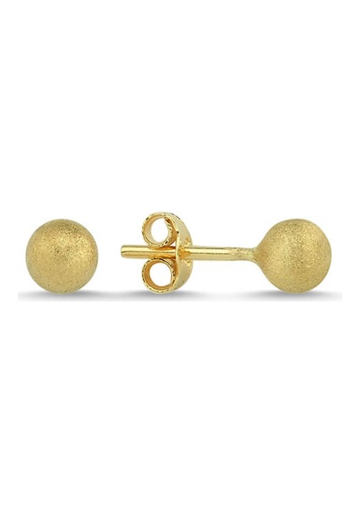 Altın Top Küpe Simli 14K Gold 5,0 Mm 0,85 Gram