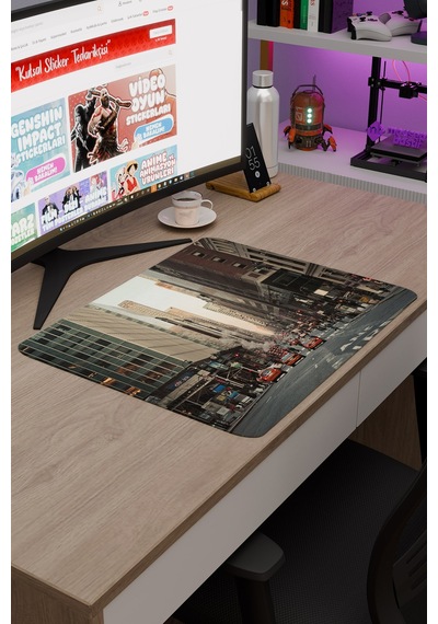 New York Sokakları Amerika 2 V3 48x40 Xl Gaming Kauçuk Kaymaz Taban Mouse Pad Fare Altlığı
