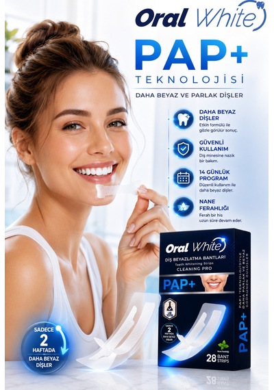 Oral White Cleaning Pro Pap+ Diş Beyazlatma Bantları 28 Bant / 14 Günlük Program