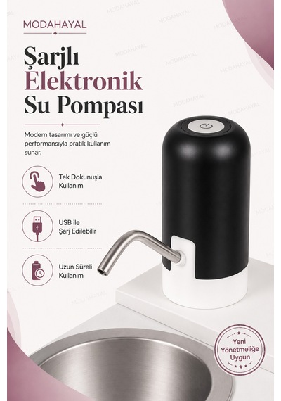 Mobil Lavabo Seyyar Lavabo Yeni Yönetmeliğe Uygun Model Şarjlı Elektronik Musluklu Çift Su Hazneli 360 Tekerlekli Paslanmaz Evyeli Beyaz