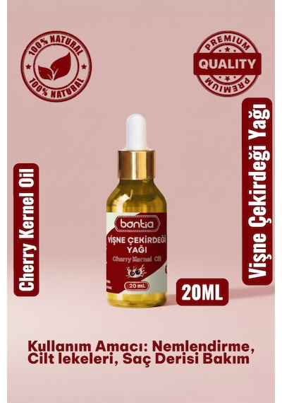 Vişne Çekirdeği Yağı 20 Ml %100 Saf Soğuk Sıkım - Cilt & Saç Bakımı Ve Doğal Desteği 20 ML
