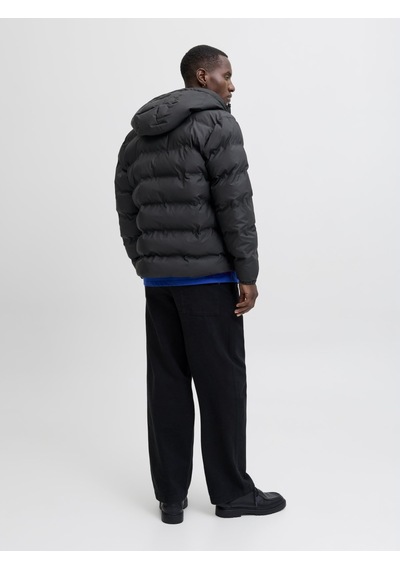 Jack & Jones Jjelements Suni Deri Görünümlü Şişme Mont 12279239 Siyah