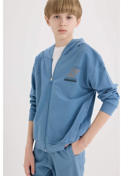 DeFacto Erkek Çocuk Baskılı Kapüşonlu Fermuarlı Sweatshirt D8536A825SPIN195 DeFacto Erkek Çocuk Baskılı Kapüşonlu Fermuarlı Sweatshirt D8536A825SPIN195