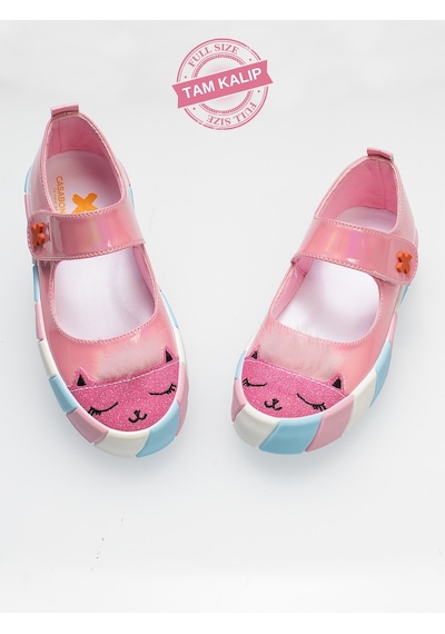 Pembe Rugan Simli 3d Kız Babet Sneakers-pembe Pembe
