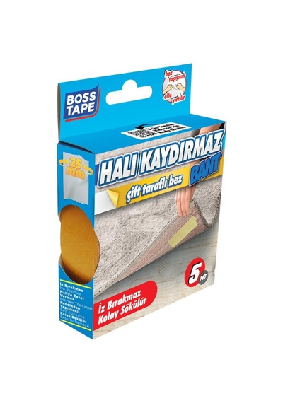 Halı Kaydırmaz Bant İz Bırakmaz Bez Sabitleme Bandı En:25mm Boy:5mt