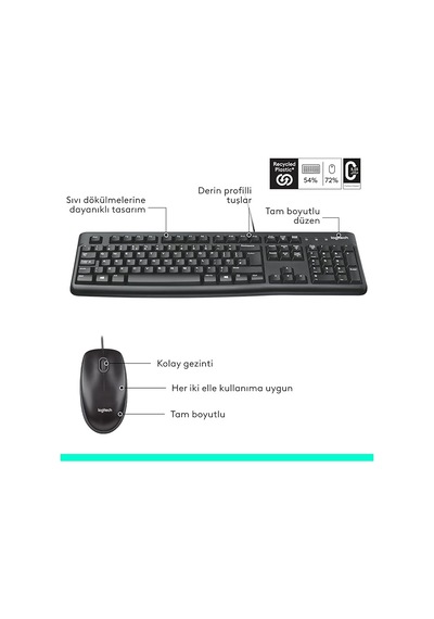 Logıtech Mk120 Q Tr Kablolu Set-siyah 920-002560 Optik