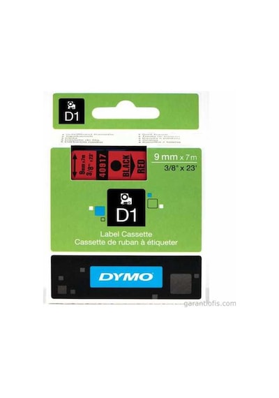 Dymo D1 Kırmızı/Siyah Yedek Şerit 9Mm X 7Mt 40917