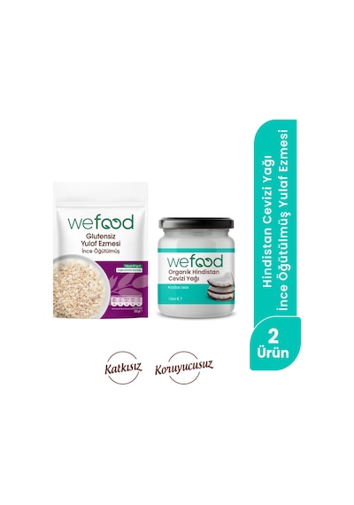 Wefood Organik Hindistan Cevizi Yağı 150 Ml + Wefood Glutensiz İnce Öğütülmüş Yulaf Ezmesi 300 Gr 8683347038121