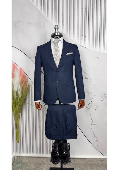 Dupont Classics Dupont Slim Fit 6 Drop Mono Yaka Çift Yırtmaç Viskon 2 Li Takım Elbise Lacivert Dupont Classics Dupont Slim Fit 6 Drop Mono Yaka Çift Yırtmaç Viskon 2 Li Takım Elbise Lacivert