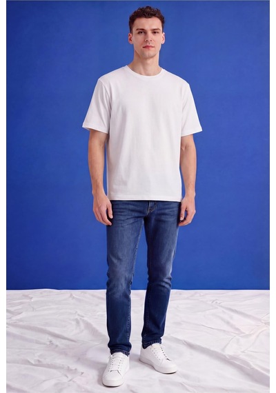 Freemen Erkek Oversize Tişört Nefes Alan Yumuşak Dokulu Terletmeyen Rahat Kalıp Basic-399 Beyaz