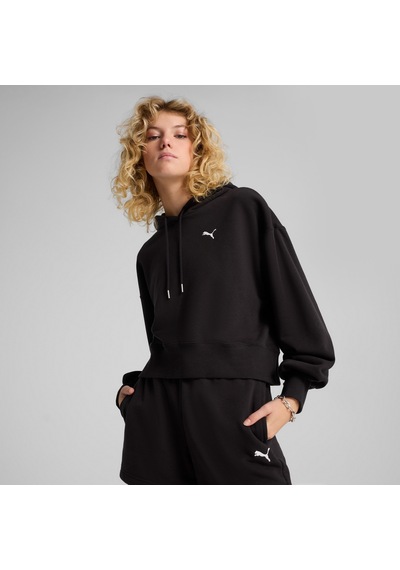 Puma Wardrobe Essentials Relaxed Kadın Siyah Sweatshirt 629746 Siyah