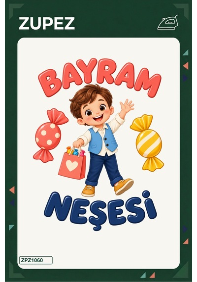Bayram Neşesi 19x25 Cm Ütüyle Uygulanan Baskı Zpz1060 - 928156671