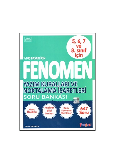 Fenomen 5,6,7 ve 8. Sınıf Yazım Kuralları ve Noktalama İşaretleri Soru Bankası
