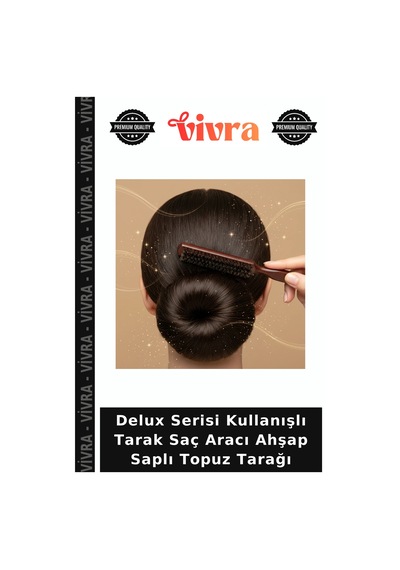 Delux Serisi Kullanışlı Tarak Saç Aracı Ahşap Saplı Tarağı