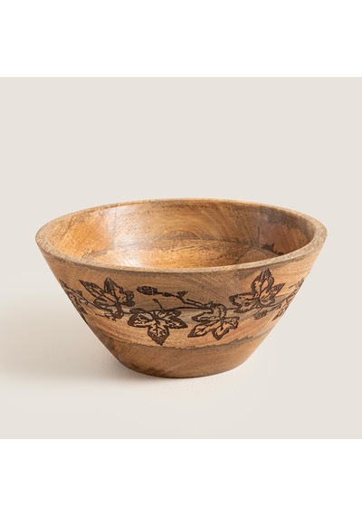 Foglia Ahşap Sunum Kasesi 25x25x11cm Natural Naturel