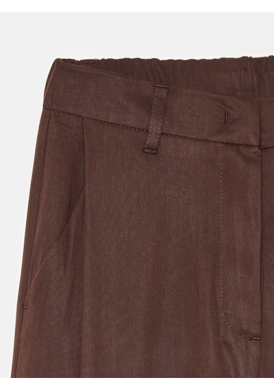 Dilvin 72698 Pileli Dökümlü Pantolon-kahve