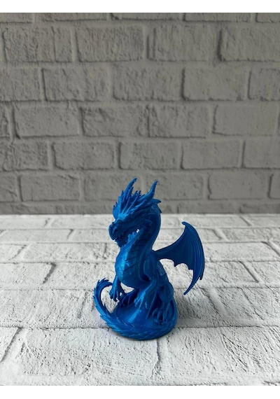 12 Cm Mavi Ejderha Figürü Koleksiyonluk Dekoratif Biblo