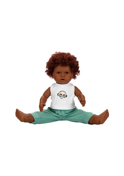 Dollz N More Yeşil Eşofmanlı Dada Kıvırcık Saçlı Bebek 60 Cm 31674
