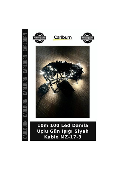 10m 100 Led Damla Uçlu Gün Işığı Siyah Kablo Mz-17-3 Oda Lambası Parti Süsü Dekoratif Işık