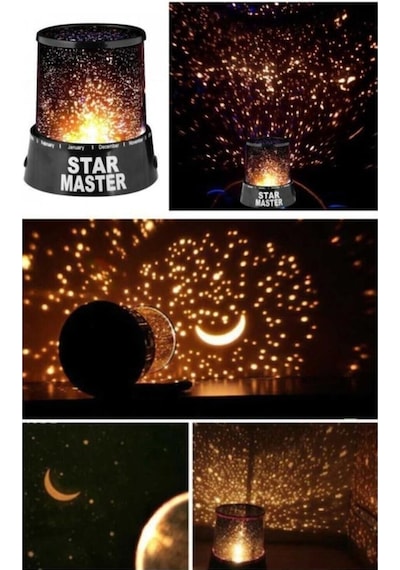 Star Master Renkli Gece Lambası Pilli Yıldız Yanstmalı Gece Lamba Siyah