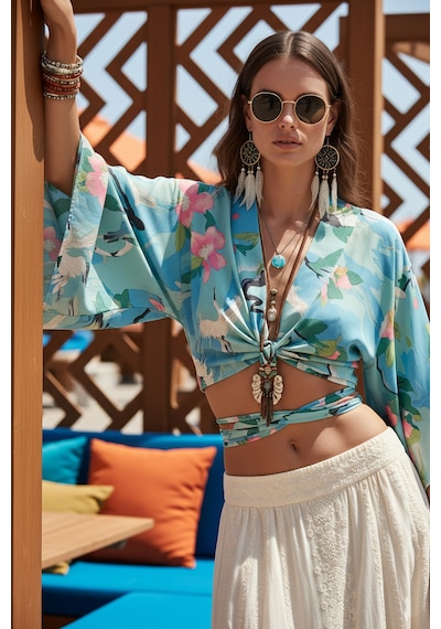 Fashion Cocktail Yeşil Japon Turna Kuşu Desenli Bağlamalı Ipeksi Bohem Kimono Geniş Kol Bluz Crop Yeşil Yeşil Fashion Cocktail Yeşil Japon Turna Kuşu Desenli Bağlamalı Ipeksi Bohem Kimono Geniş Kol Bluz Crop Yeşil Yeşil