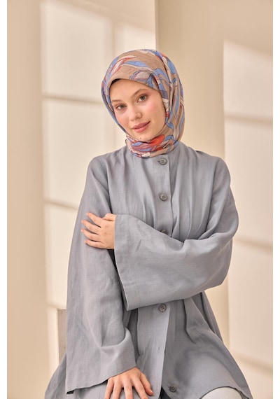 Silk Home Olinda İpek Eşarp 47003-23 Vizon, Gül Kurusu, Şeftali, Mavi
