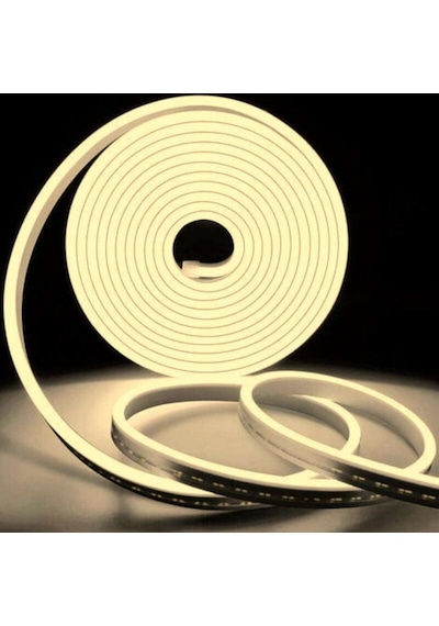 Gün Işığı Neon Şerit Led Fişli 220v Esnek Dış Mekan, Bahçe, Açık Alan Dekoratif Aydınlatma 5 Metre
