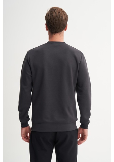 Cazador 54260 Erkek Bisiklet Yaka Sweatshirt Antrasit