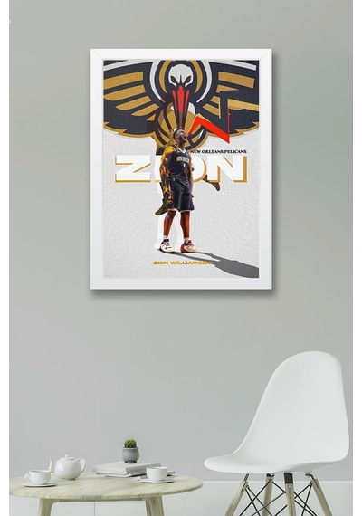 Zion Williamson Çerçeveli Tablo - New Orleans Pelicans Nba Posteri Tablo