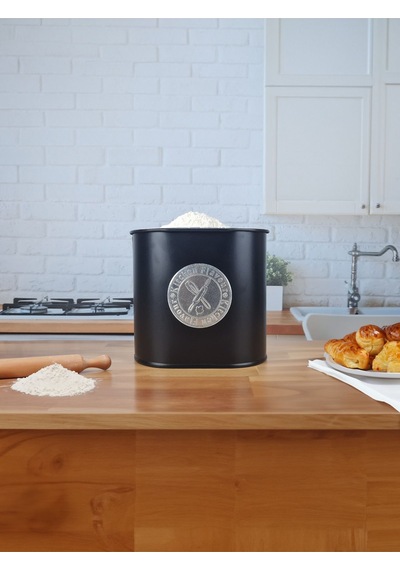 Metal Baton Çok Amaçlı Mutfak Ve Banyo Organizeri Saklama Kabı Kitchen Flavour Plakalı Siyah