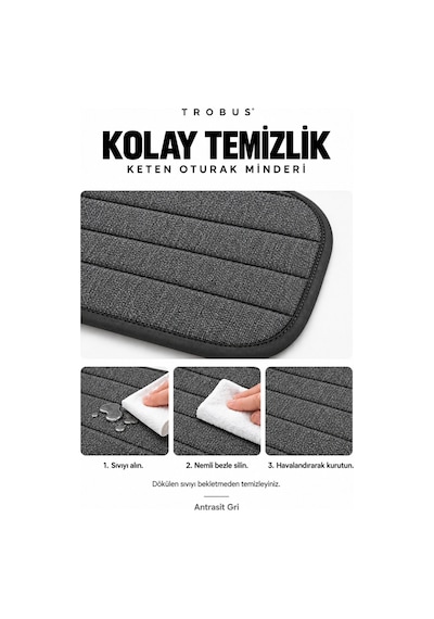 Honda City 2009-2013 Çizgili Keten 3'lü Minder Antrasit Gri