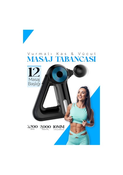 Mini Vurmalı Kas Masaj Tabancası Siyah