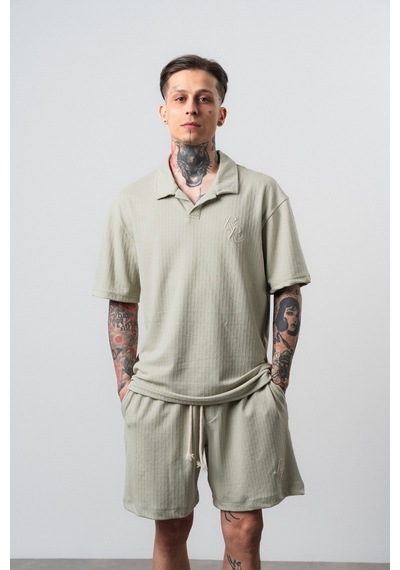 Erkek Respire Relined Yazılı Regular Fit T-shirt Çağla