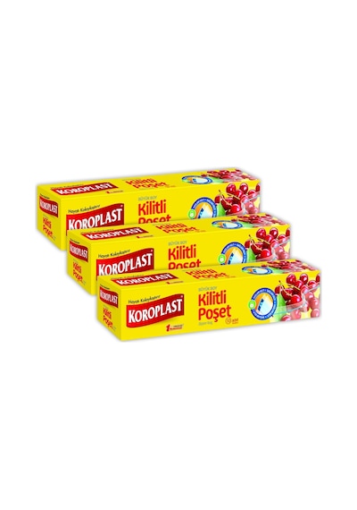 Koroplast Kilitli Buzdolabı Poşeti Büyük Boy 3 x 10'lu 26 x 28 CM