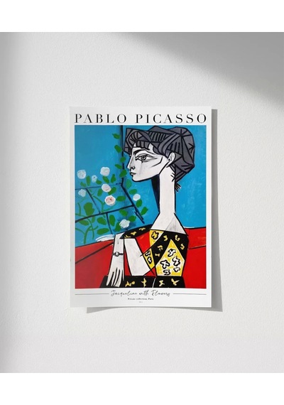 Çerçevesiz Poster Pablo Picasso Jacqueline With Flowers