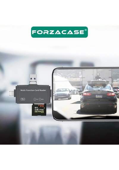 Forzacase Type-c, Lightning, Micro Usb Uyumlu Usb 3.0 Otg Sd Kart Okuyucu Çevirici Adaptör - Fc1159 1 Adet