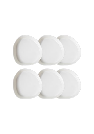 Mudo Home Aspendos Çukur Tabak Seti 21cm - 6lı Beyaz